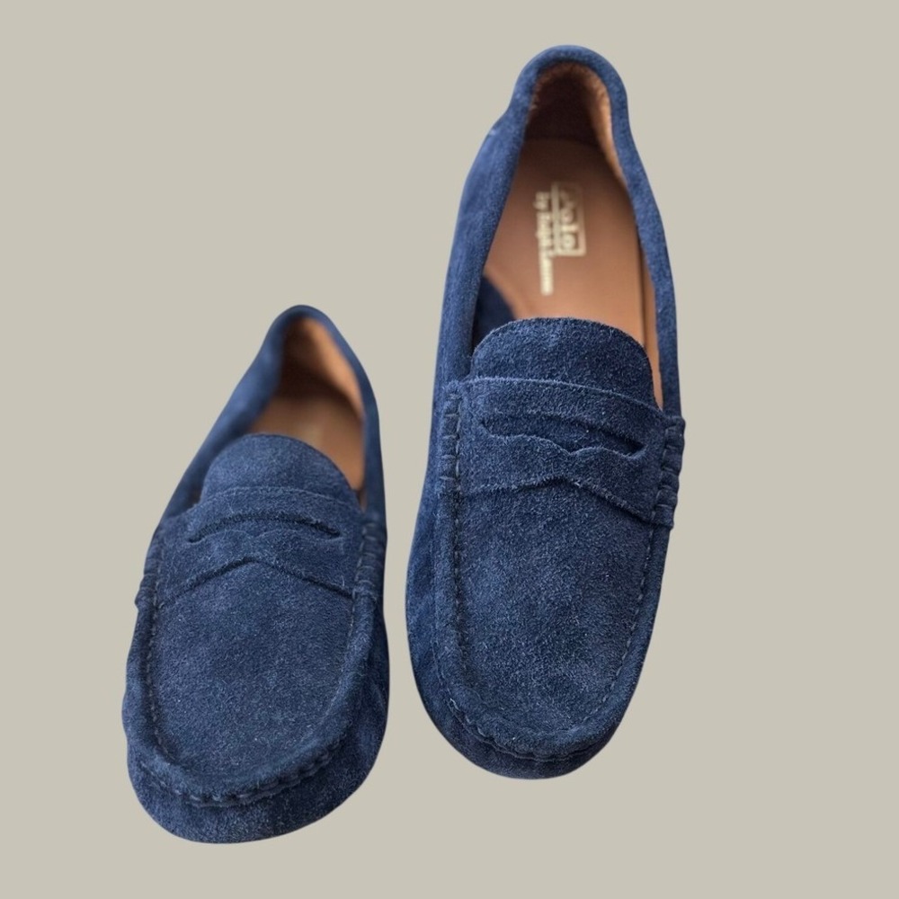 Polo Ralph Lauren Anders Penny Loafers  NWOB SZ10.5 Navy Blue Suede Drivers